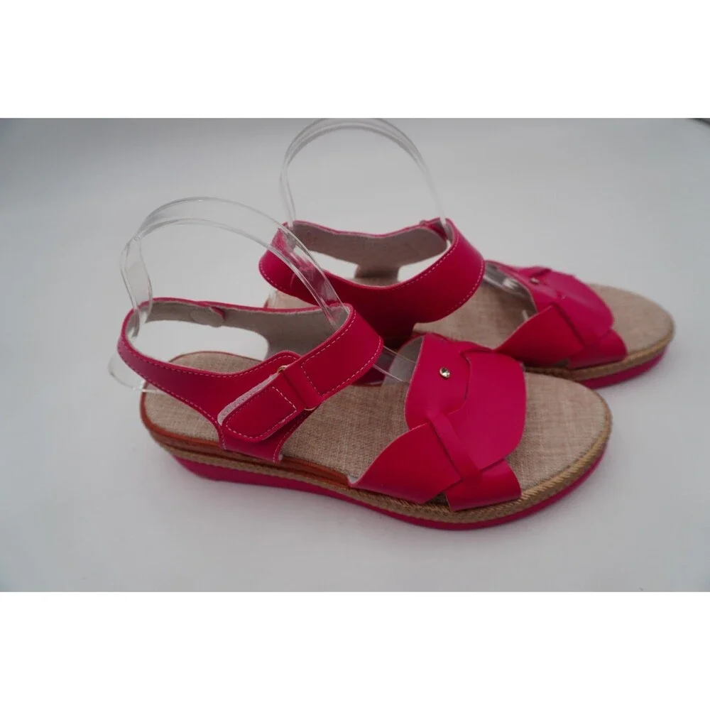Shein Pink Braid Detail Midsole Espadrille Wedge Sandals Size 43